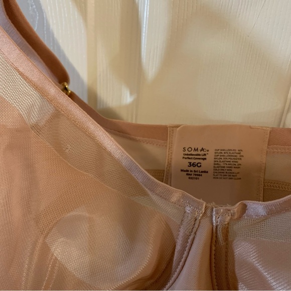 NWT Soma Unbelievable Lift Perfect Coverage Bra in Hush - Picture 3 of 5